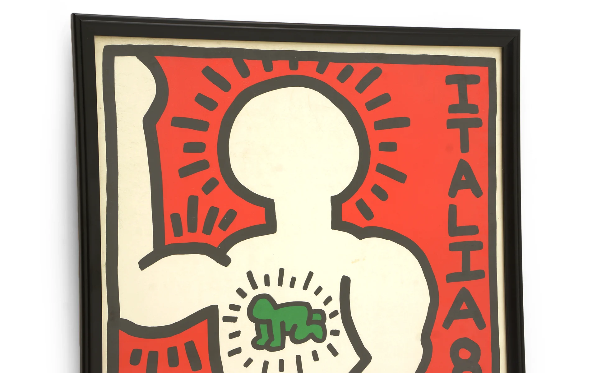 Original Keith Haring Signed Poster. Italia 83. Framed. — RETRO